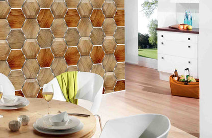 Wooden Honeycombs - Wallpaper Studio